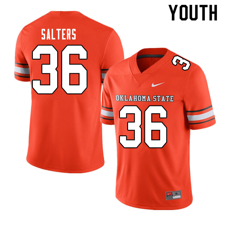 Youth #36 Darius Salters Oklahoma State Cowboys College Football Jerseys Sale-Alternate Orange